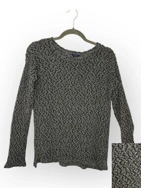 Aeropostale Gray Black Popcorn Knit Cozy Indie Aesthetic Sweater Medium